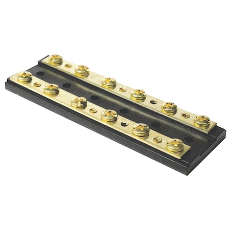 Seachoice Terminal Block With Brass Hardware, 6 Gang, 4-1/2"L x 1-1/2"W x 3/16"H 13531